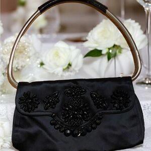 RARE Prada Vintage Embellished Shoulder Bag with Metal Handle. 2003 Spring